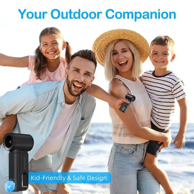 Alt view image 7 of 7 - CIVPOWER Portable Mini Fan Handheld: Personal Travel Fan USB Rechargeable - 100 Speed Turbo Fan with LED Display - Pocket Size 8H Max Runtime, Outdoor Sport Hiking Concert Gift for Women Men, Black