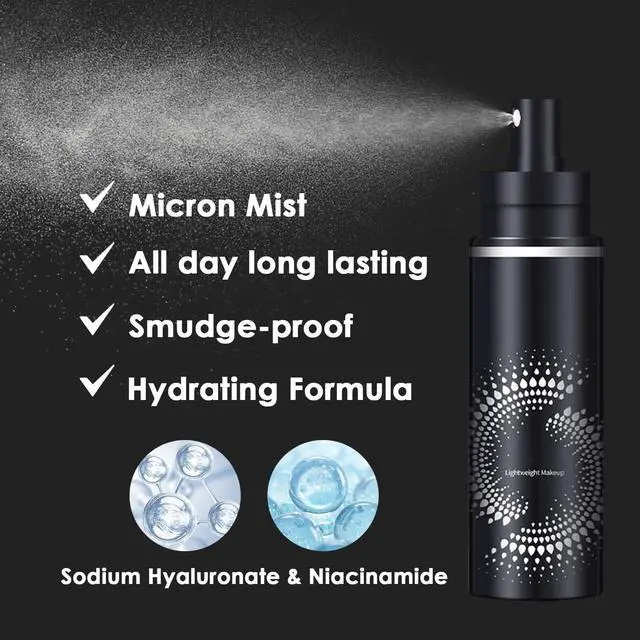 Alt view image 5 of 7 - LingHaoLH 2PCS Makeup Setting Spray Set, Face, Weightless, Long Lasting, Waterproof, Fixing, Smudge-proof, Hydrating & Refreshing, All Skin Types