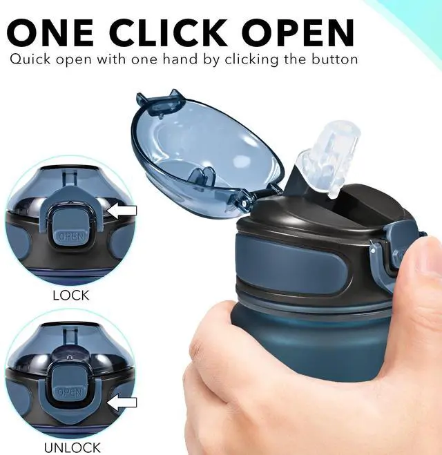 Alt view image 5 of 6 - Enerbone 32 oz Drinking Water Bottle with Times to Drink and Straw, Motivational with Carrying Strap, Leakproof BPA & Toxic Free, Ensure You Drink Enough Water for Fitness Gym Outdoor