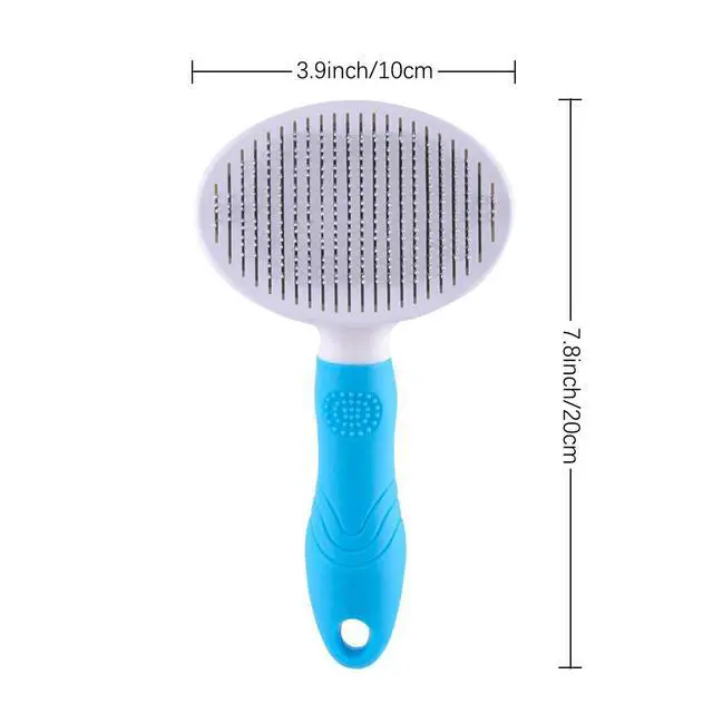 Alt view image 3 of 7 - Self Cleaning Slicker Brush - Cat Brush Skin-Friendly Deshedding Grooming Massaging Tool for Long & Short Haired Pets, Cat Hair Brushes Easy Removes Undercoat for Dogs Cats Rabbits - UPGRADED, Blue