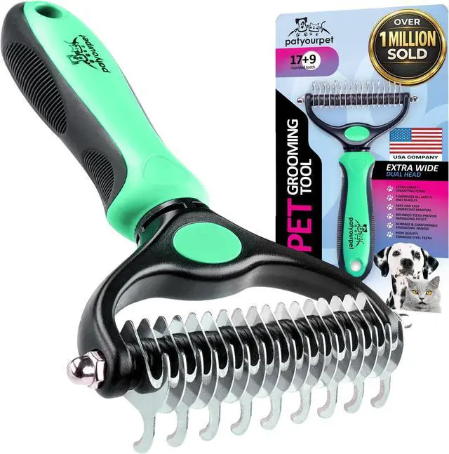Main image of Pat Your Pet Deshedding Dog Brush For Shedding Cat Brushes For Indoor Cats, Double-Sided Cat Brush Deshedding & Grooming Tool For Long Haired And Short Haired Dogs, Skin-Friendly