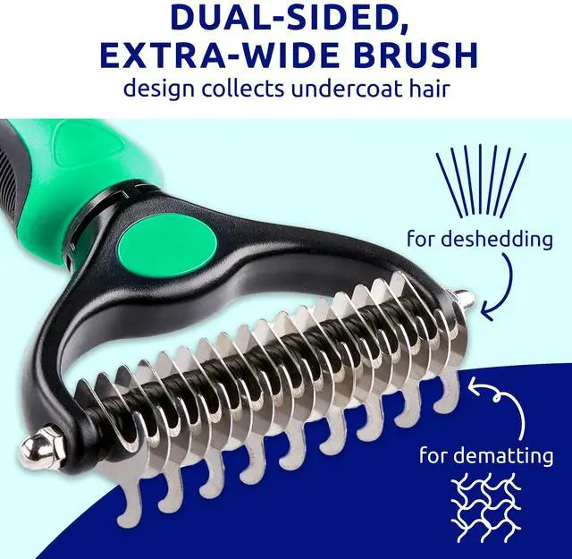 Alt view image 4 of 7 - Pat Your Pet Deshedding Dog Brush For Shedding Cat Brushes For Indoor Cats, Double-Sided Cat Brush Deshedding & Grooming Tool For Long Haired And Short Haired Dogs, Skin-Friendly