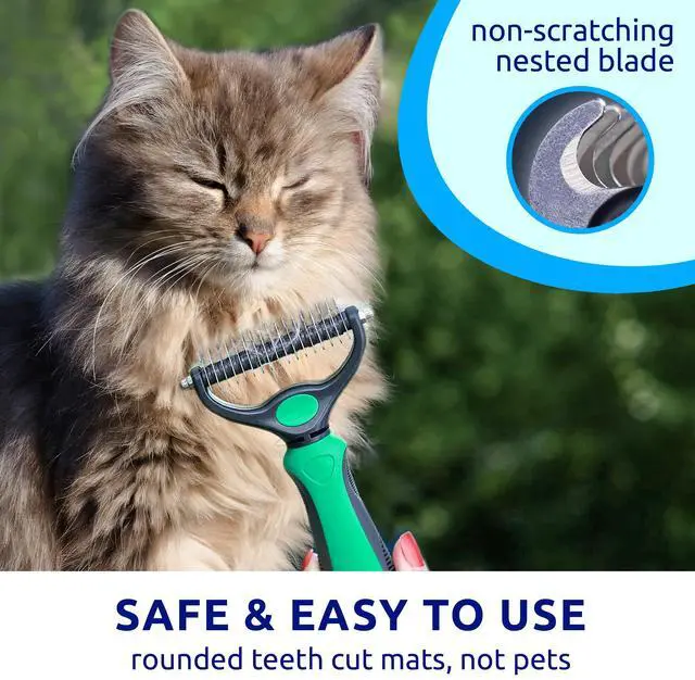 Alt view image 5 of 7 - Pat Your Pet Deshedding Dog Brush For Shedding Cat Brushes For Indoor Cats, Double-Sided Cat Brush Deshedding & Grooming Tool For Long Haired And Short Haired Dogs, Skin-Friendly