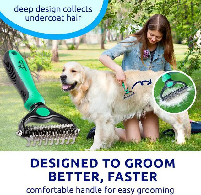 Alt view image 7 of 7 - Pat Your Pet Deshedding Dog Brush For Shedding Cat Brushes For Indoor Cats, Double-Sided Cat Brush Deshedding & Grooming Tool For Long Haired And Short Haired Dogs, Skin-Friendly