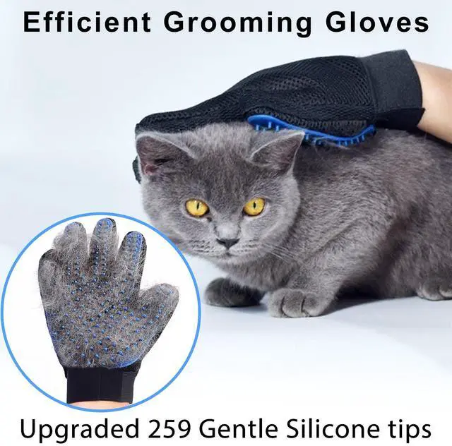 Alt view image 2 of 6 - GJEASE Cat Grooming Glove Brush,Pet Hair Remover Tool,Reusable Dog Hair Fur Remover for Carpet,Furniture,Couch,Clothes,Eco-Friendly and High efficiency