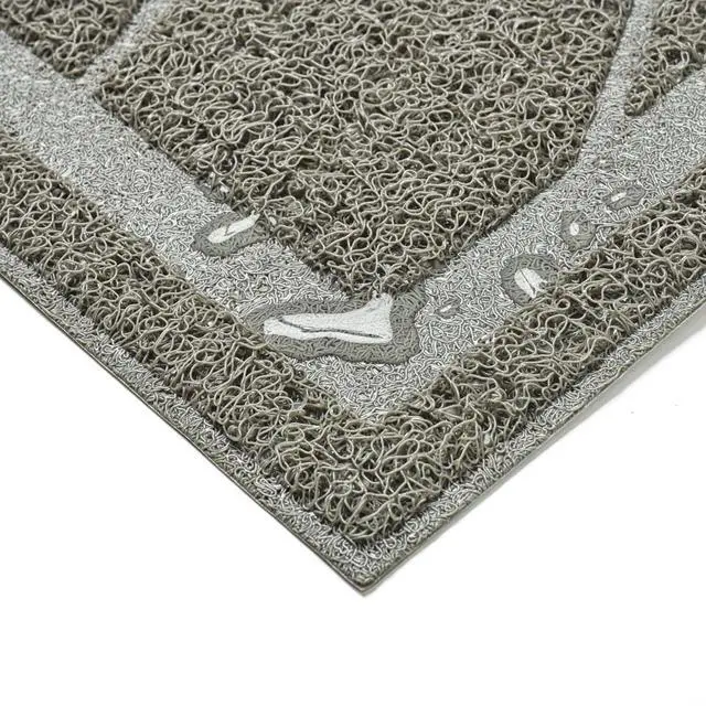 Alt view image 3 of 3 - WePet Cat Litter Box Mat, Kitty Premium PVC Pad, Durable Trapping Rug, Phthalate Free, Urine-Resistant, Scatter Control, Mosaic, M 23 x 16 Inch, Cadet Grey