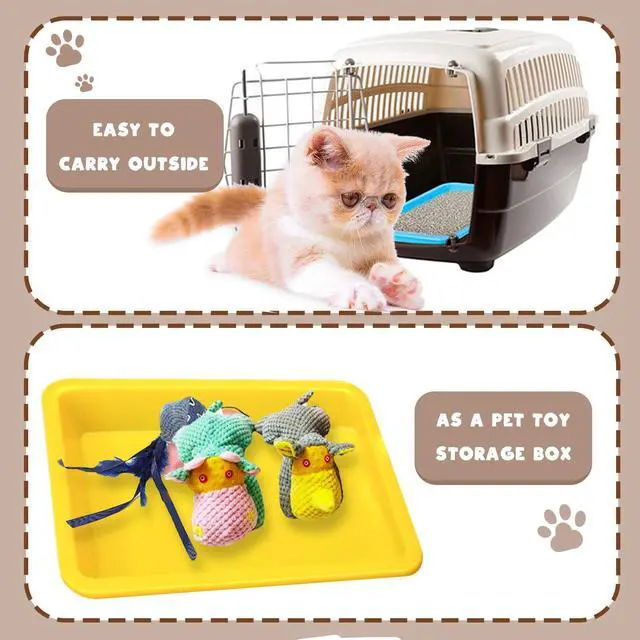 Alt view image 5 of 7 - 3 Pcs Kitten Litter Box,9.6"*7.2''*0.9'' Plastic Portable Small Litter Pan Low Entry Waterproof Bunny Cat Litter Box,Multi Color Nonstick Litter Tray Travel Toilet for Small Pet Guinea Pig Rabbit