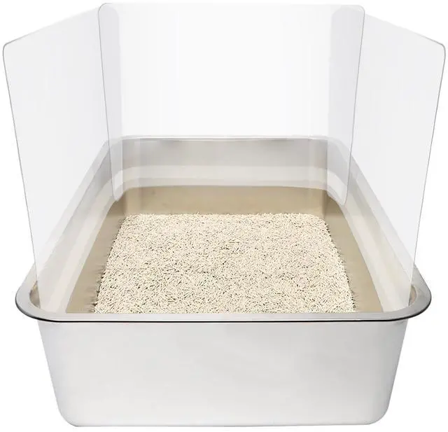Main image of YOILES 3PCS Cat Litter Box Pee Shields,Transparent Easy Clean Splash Guard for Open Top Litter Pan 14.5×11.5in- Litter Box Not Included (3, Clear)