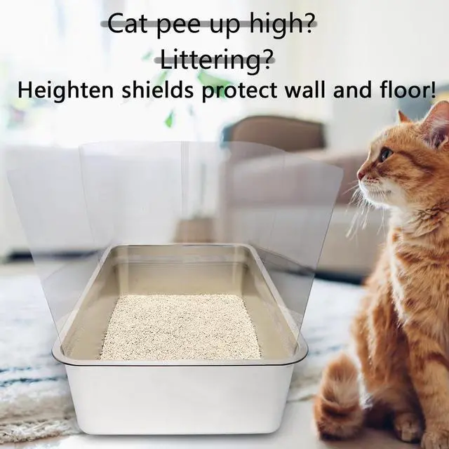 Alt view image 6 of 7 - YOILES 3PCS Cat Litter Box Pee Shields,Transparent Easy Clean Splash Guard for Open Top Litter Pan 14.5×11.5in- Litter Box Not Included (3, Clear)