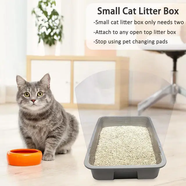 Alt view image 7 of 7 - YOILES 3PCS Cat Litter Box Pee Shields,Transparent Easy Clean Splash Guard for Open Top Litter Pan 14.5×11.5in- Litter Box Not Included (3, Clear)