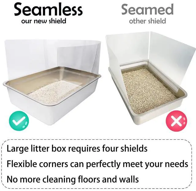 Alt view image 5 of 7 - YOILES 3PCS Cat Litter Box Pee Shields,Transparent Easy Clean Splash Guard for Open Top Litter Pan 14.5×11.5in- Litter Box Not Included (3, Clear)