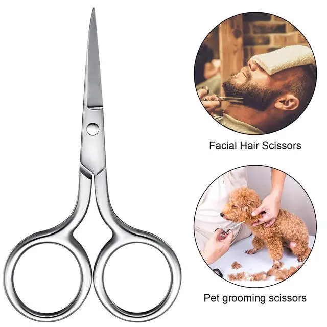 Alt view image 4 of 6 - Mudder 3 Pack Small Nose Scissors Facial Hair Trimming Mini Beauty Stainless Steel Grooming Pointed Scissor for Grooming Eyebrows, Nose, Mustache, Beard