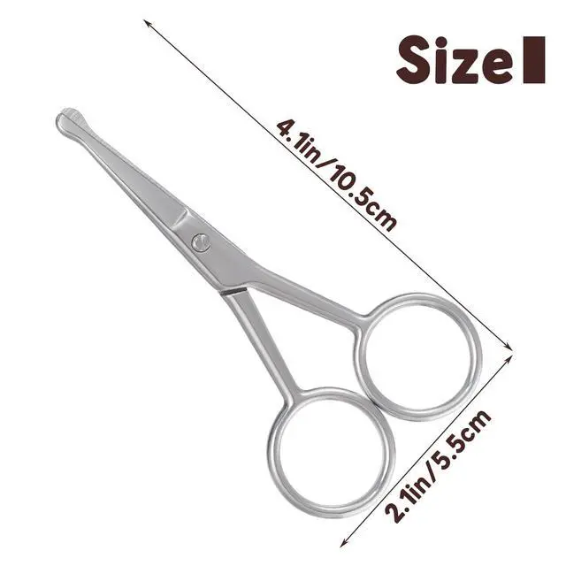Alt view image 2 of 7 - Chsoejuf 3 PCS Nose Hair Scissors, Professional Stainless Steel Eyebrow Scissors, Safety Small Sicssor for Men Women, Rounded Tip Design Facial Hair Trimming for Nose Grooming Mustache Beard(Silver)