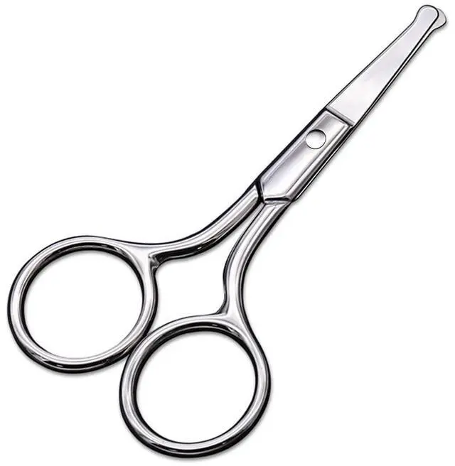 Main image of AsonTao Small Scissors With Round Tip Design - Professional Grooming for Hair, Eyelashes, Nose, Eyebrow Trimming, Mustache - Will Not Hurt the Nasal Cavity