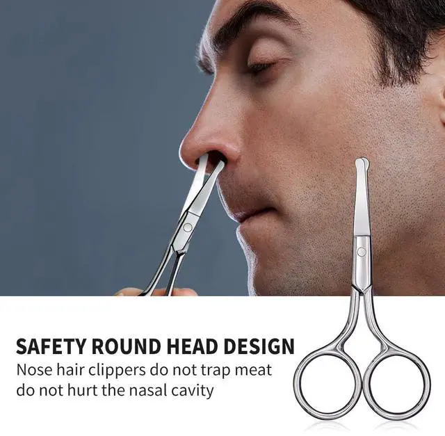 Alt view image 3 of 7 - AsonTao Small Scissors With Round Tip Design - Professional Grooming for Hair, Eyelashes, Nose, Eyebrow Trimming, Mustache - Will Not Hurt the Nasal Cavity