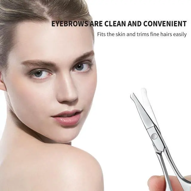 Alt view image 2 of 7 - AsonTao Small Scissors With Round Tip Design - Professional Grooming for Hair, Eyelashes, Nose, Eyebrow Trimming, Mustache - Will Not Hurt the Nasal Cavity