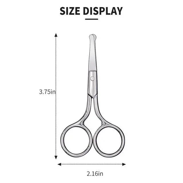 Alt view image 7 of 7 - AsonTao Small Scissors With Round Tip Design - Professional Grooming for Hair, Eyelashes, Nose, Eyebrow Trimming, Mustache - Will Not Hurt the Nasal Cavity