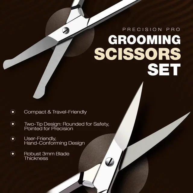 Alt view image 3 of 7 - Utopia Care Eyebrow Scissors, Professional Stainless Steel Small Shears for Men and Women, Nose Hair Scissors for Grooming Mustache, Beard, Eyelashes, Ear Hair Trimming, Silver