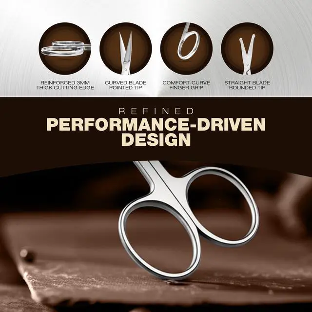 Alt view image 4 of 7 - Utopia Care Eyebrow Scissors, Professional Stainless Steel Small Shears for Men and Women, Nose Hair Scissors for Grooming Mustache, Beard, Eyelashes, Ear Hair Trimming, Silver