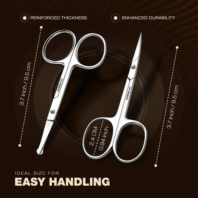 Alt view image 2 of 7 - Utopia Care Eyebrow Scissors, Professional Stainless Steel Small Shears for Men and Women, Nose Hair Scissors for Grooming Mustache, Beard, Eyelashes, Ear Hair Trimming, Silver
