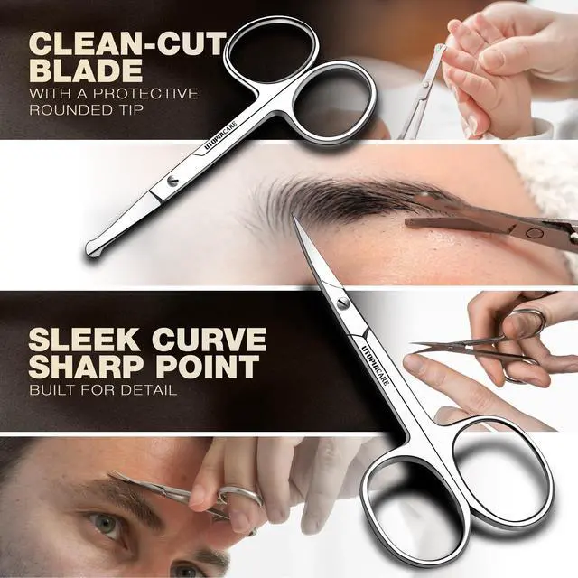 Alt view image 5 of 7 - Utopia Care Eyebrow Scissors, Professional Stainless Steel Small Shears for Men and Women, Nose Hair Scissors for Grooming Mustache, Beard, Eyelashes, Ear Hair Trimming, Silver