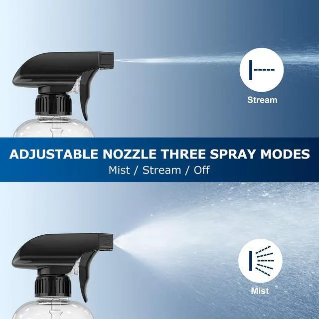 Alt view image 5 of 7 - 15oz Graduated Spray Bottles, 4-Pack 360° Any-Angle Spraying for Easy Dilution, Leak-Resistant spray bottles for Cleaning, Plants, Hair & Pet Use + Foldable Funnel