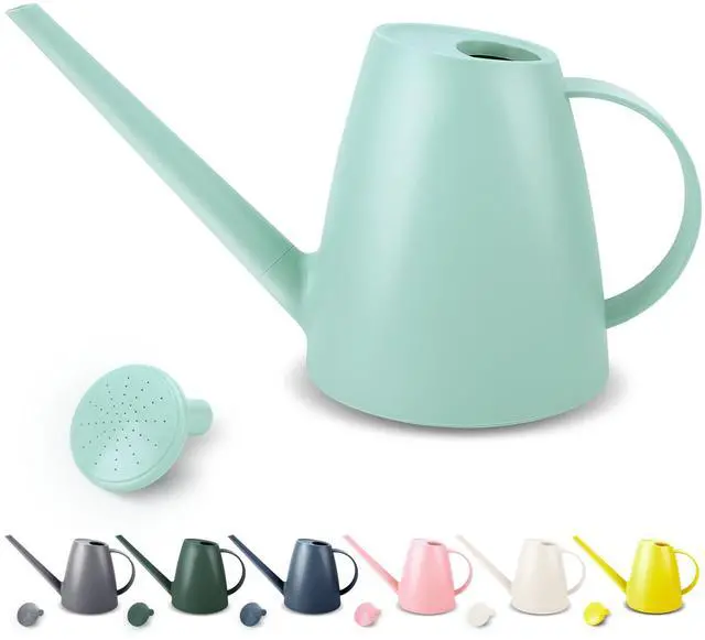 Main image of 1.8L Watering Can for Indoor Plants, Small Watering Can with Long Spout & Removable Nozzle, Plastic Indoor Water Can for House Plants, Garden Flowers(Approx. 0.5 Gallon)