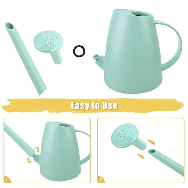 Alt view image 3 of 7 - 1.8L Watering Can for Indoor Plants, Small Watering Can with Long Spout & Removable Nozzle, Plastic Indoor Water Can for House Plants, Garden Flowers(Approx. 0.5 Gallon)