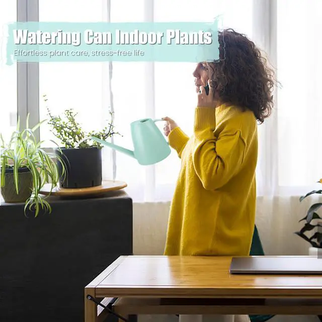 Alt view image 5 of 7 - 1.8L Watering Can for Indoor Plants, Small Watering Can with Long Spout & Removable Nozzle, Plastic Indoor Water Can for House Plants, Garden Flowers(Approx. 0.5 Gallon)