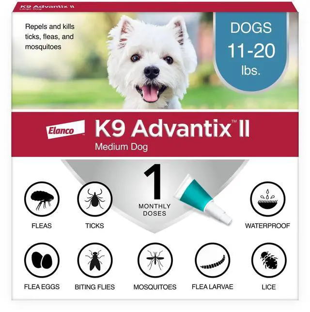 Main image of K9 Advantix II Medium Dog Vet-Recommended Flea, Tick & Mosquito Treatment & Prevention | Dogs 11-20 lbs. | 1-Mo Supply
