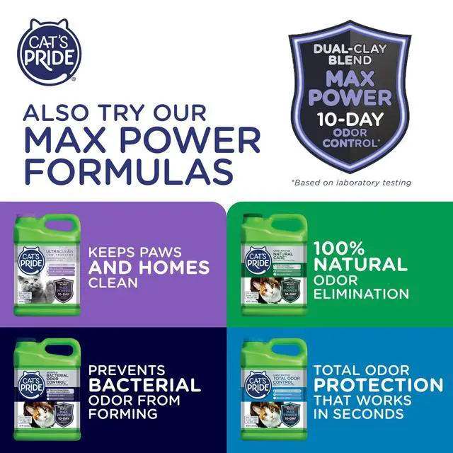 Alt view image 7 of 7 - Cat's Pride Antibacterial Cat Litter: Destroys 99.9% of Odor-Causing Bacteria - Powerful Odor Control - Premium Lightweight Clumping Litter - Scented, 12 Pounds