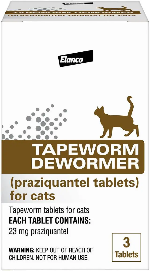 Main image of Elanco Tapeworm Dewormer (praziquantel tablets) for Cats and Kittens 6 Weeks and Older, 3-count