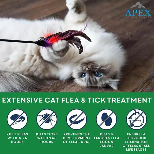 Alt view image 2 of 7 - Apex Plus Cat Flea and Tick Treatment | 6-Month Supply, Over 1.5 lbs | Flea Treatment for Cats & Kittens | 24-Hour Activation, Waterproof, 30-Day Protection