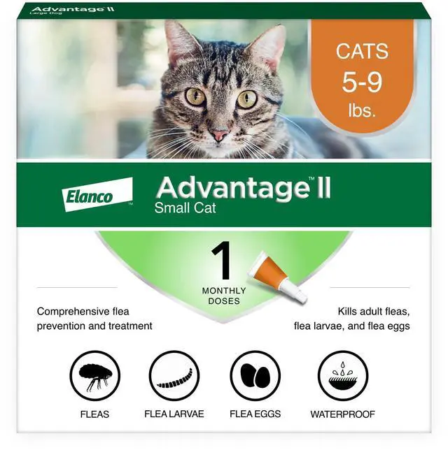 Main image of Advantage II Small Cat Vet-Recommended Flea Treatment & Prevention | Cats 5-9 lbs | 1-Month Supply