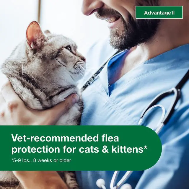 Alt view image 4 of 7 - Advantage II Small Cat Vet-Recommended Flea Treatment & Prevention | Cats 5-9 lbs | 1-Month Supply