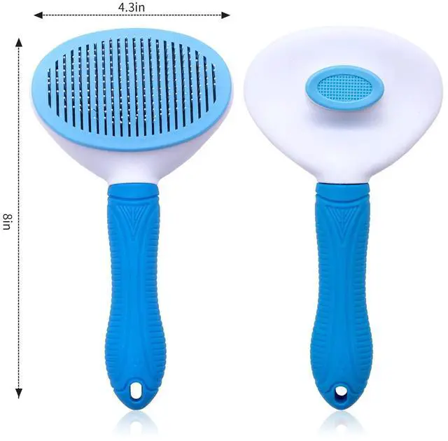 Alt view image 7 of 7 - Aogeili Self Cleaning Slicker Brush, Skin Friendly Deshedding Grooming Tool for Dogs, Cats & Bunny, One-Click Release Removes Loose Undercoat, Mats & Tangles, for Long & Short Hair Shedding Pets