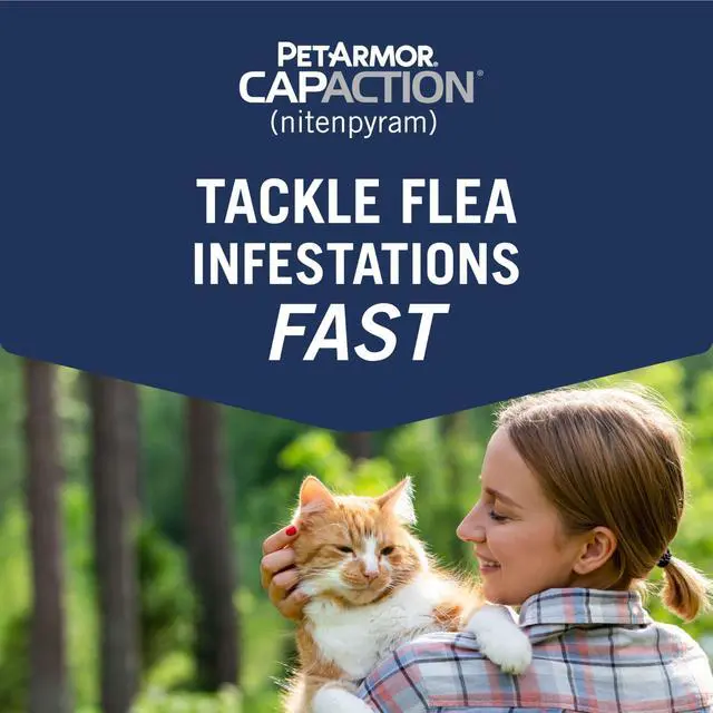 Alt view image 3 of 7 - PetArmor CAPACTION (nitenpyram) Oral Flea Treatment for Cats, Cat Flea Treatment Pill, Fast Acting Tablets Start Killing in 30 Minutes, 2-25 lbs, 6 Doses
