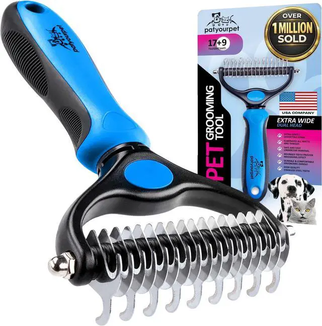 Main image of Pat Your Pet Deshedding Dog Brush For Shedding Cat Brushes For Indoor Cats, Double-Sided Cat Brush Deshedding & Grooming Tool For Long Haired And Short Haired Dogs, Skin-Friendly