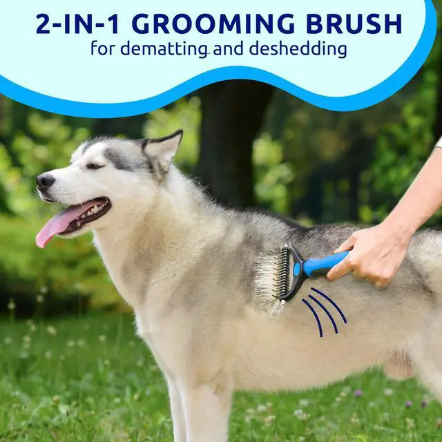 Alt view image 3 of 7 - Pat Your Pet Deshedding Dog Brush For Shedding Cat Brushes For Indoor Cats, Double-Sided Cat Brush Deshedding & Grooming Tool For Long Haired And Short Haired Dogs, Skin-Friendly