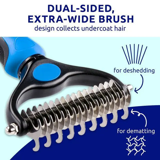 Alt view image 4 of 7 - Pat Your Pet Deshedding Dog Brush For Shedding Cat Brushes For Indoor Cats, Double-Sided Cat Brush Deshedding & Grooming Tool For Long Haired And Short Haired Dogs, Skin-Friendly