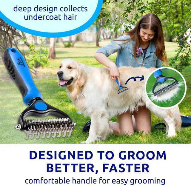 Alt view image 7 of 7 - Pat Your Pet Deshedding Dog Brush For Shedding Cat Brushes For Indoor Cats, Double-Sided Cat Brush Deshedding & Grooming Tool For Long Haired And Short Haired Dogs, Skin-Friendly