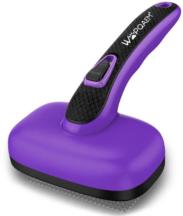 Main image of WOPQAEM Self Cleaning Slicker Brush for Dog and Cat Shedding, Purple