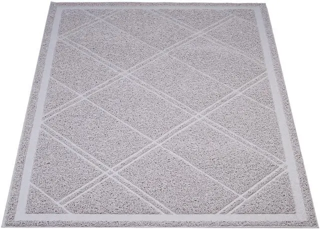 Main image of Less-Mess Litter Trapping Cat Litter Box Mat, Soft on Kitty Paws, Waterproof, Scatter Control, 24" x 35", Grey