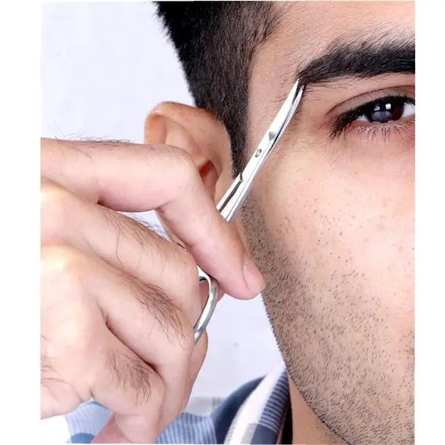 Alt view image 2 of 7 - XUJINCN Small Scissors, 3.5in Beauty Scissors,for Personal Facial Hair Grooming Curved and Round Design, for Trim Men/Women Eyebrows Trimming, Eyelashes,Nose Hair, Ear, Mustache 3 Pack