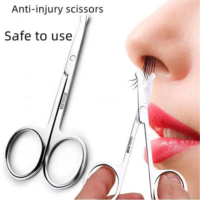 Alt view image 4 of 7 - XUJINCN Small Scissors, 3.5in Beauty Scissors,for Personal Facial Hair Grooming Curved and Round Design, for Trim Men/Women Eyebrows Trimming, Eyelashes,Nose Hair, Ear, Mustache 3 Pack