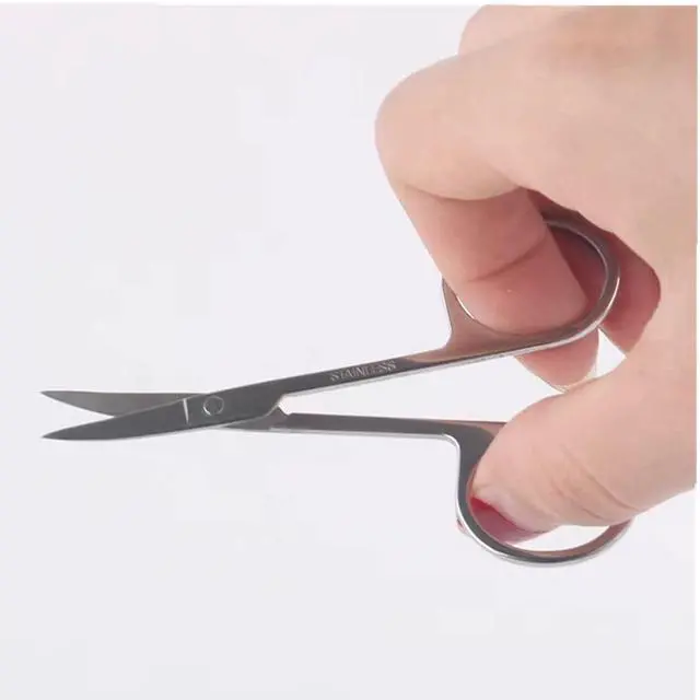 Alt view image 6 of 7 - XUJINCN Small Scissors, 3.5in Beauty Scissors,for Personal Facial Hair Grooming Curved and Round Design, for Trim Men/Women Eyebrows Trimming, Eyelashes,Nose Hair, Ear, Mustache 3 Pack