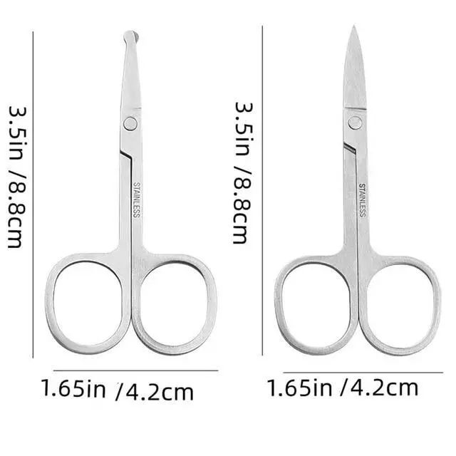 Alt view image 7 of 7 - XUJINCN Small Scissors, 3.5in Beauty Scissors,for Personal Facial Hair Grooming Curved and Round Design, for Trim Men/Women Eyebrows Trimming, Eyelashes,Nose Hair, Ear, Mustache 3 Pack