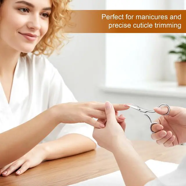 Alt view image 5 of 6 - 2Pcs Facial Hair Small Grooming Scissors For Men & Women - Eyebrow, Nose Hair, Mustache, Beard, Eyelashes, Ear Hair Trimming Kit, Pointed Scissors and Round Scissors, Travel Friendly Mini Scissors Set
