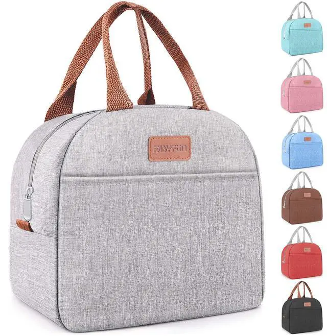 Main image of Lunch Bag for Women & Men Adult Insulated Lunch Box, Small Leakproof Cooler Food Lunch Containers Reusable High Capacity Lunch Tote Bags for Work, Travel, Outdoor (Grey)