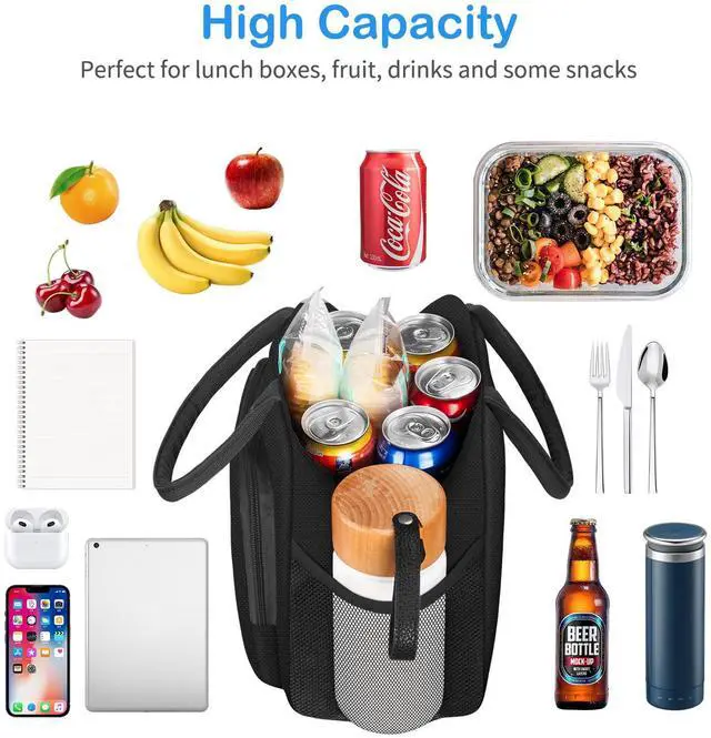 Alt view image 2 of 7 - DALINDA Lunch Bag Lunch Box for Women Men, Insulated Lunch Bags Water-Resistant Cute Cooler Lunch Tote Bag, Reusable Large Capacity for Work Travel Picnic
